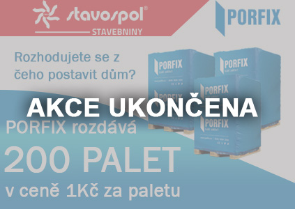 200 šťastlivců získá 1 paletu PORFIX za 1 Kč!