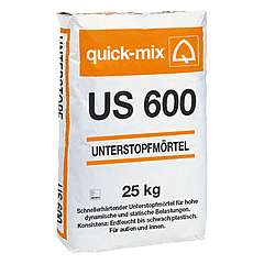 QUICK US 600-4 rychletvrdnoucí malta s bobtnavým účinkem k podmazávání a podpěchování