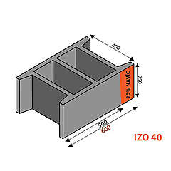 IZO 40 lehké ztracené bednění 600x400x250 1pal=30ks