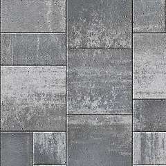 Dlažba Bruk-Bet Visio 6cm, černobílá, dlažba 3 kameny 30x30, 30x15, 15x15cm, 1pal=12,96m2