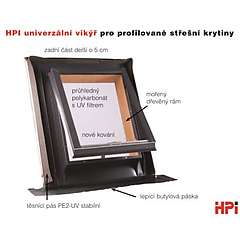 Vikýř univerzální pro profilované krytiny, hliník-cihlově červená - 500x600mm