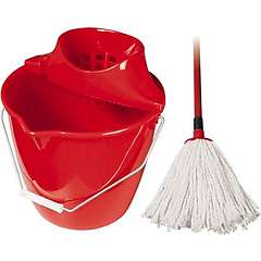 Souprava úklidová - mop bavlněný, červená - 160g