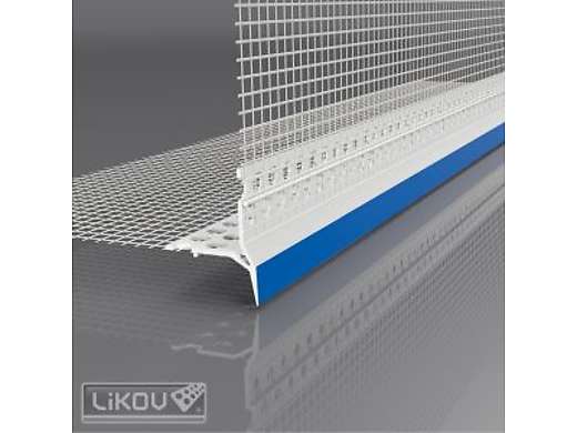 Profil okenní VLTU plast, s okapničkou, 1ks=2.50m, tkanina 100x100mm