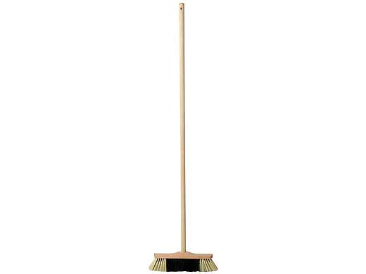 Koště dřevěné, syntetické vlákno s tyčí - 120cm