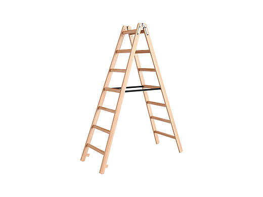 Žebřík dřevěný dvojitý 2,0m 6p, STAV KOMPLET